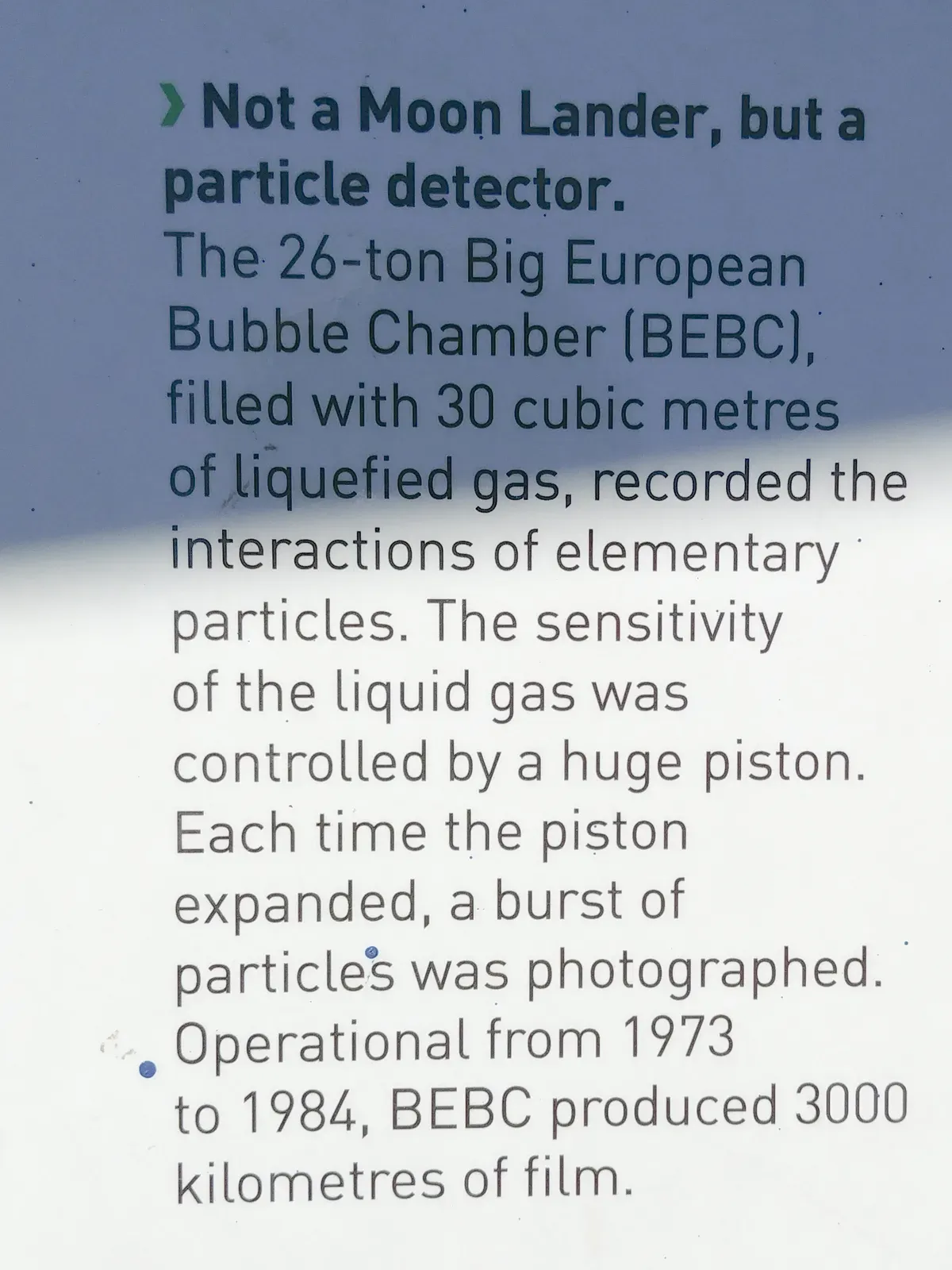 A cut section of the accelerator tube on display.